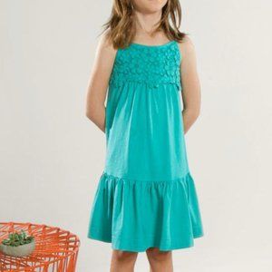 NEW 4T Girls Anthem of the Ants Aqua Floral Applique Summer Dress